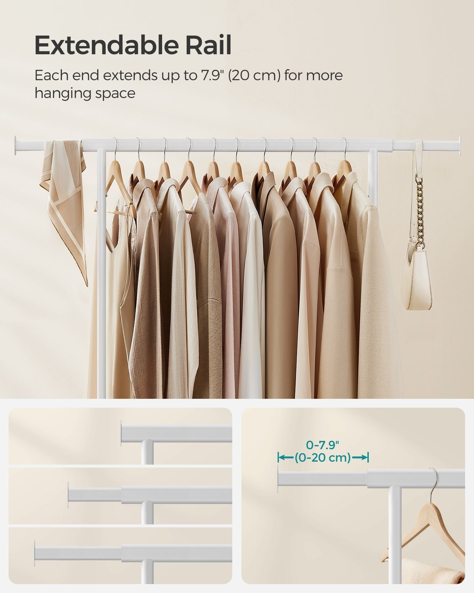 Heavy Duty Clothes Rack - Metal - Portable