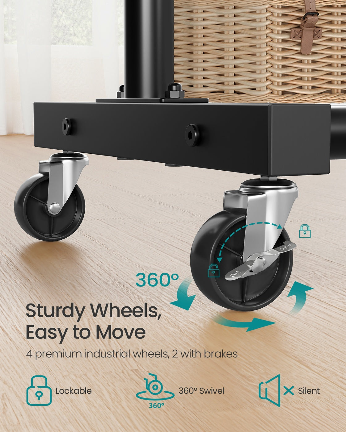 Clothes Rack - 90 kg - Steel - 2 Lockable Wheels