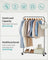 Clothes Rack - Metal - Dove Grey - Rolling with Storage Shelf