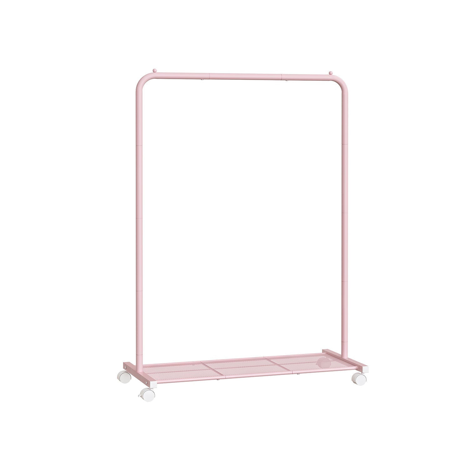 Garment Rack - Metal - Jelly Pink - Mobile with Storage Shelf