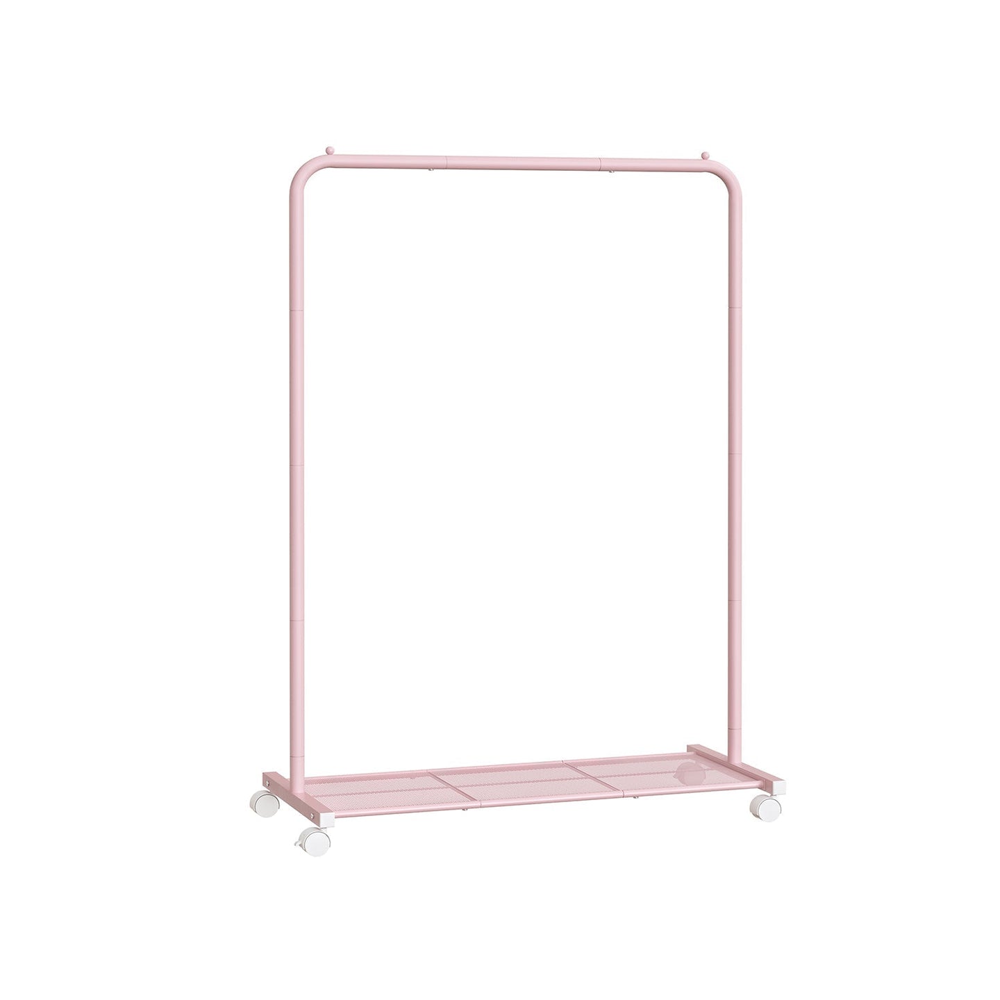 Garment Rack - Metal - Jelly Pink - Mobile with Storage Shelf
