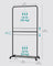 Double-Rod Clothes Rail - Metal - Black - Mobile with Storage Shelf and Lockable Wheels