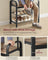 Coat Rack Stand - Steel - Hazelnut Brown and Black - Free Standing with Shoe Storage Bench
