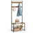 Coat Rack - Wood - Walnut Brown and Black - Multi-functional with Shelves and Seating
