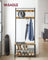 Coat Rack - Wood - Walnut Brown and Black - Multi-functional with Shelves and Seating