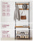 Coat Rack - Wood - Walnut Brown and Black - Multi-functional with Shelves and Seating