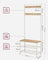 Coat Stand - Wood - Natural - With Shoe Storage Bench