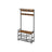 Coat Rack - Steel Frame - Rustic Brown and Black - Hall Tree with 8 Hooks and Shoe Bench