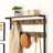 Coat Rack - Steel Frame - Rustic Brown and Black - Hall Tree with 8 Hooks and Shoe Bench