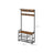 Coat Rack - Steel Frame - Rustic Brown and Black - Hall Tree with 8 Hooks and Shoe Bench
