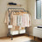 Clothing Rack - Metal - Black - Double-Rod with Wheels and Shelf