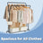 Clothing Rack - Metal - Black - Double-Rod with Wheels and Shelf