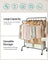 Double-Rail Clothes Rack - Heavy-Duty Metal - Black - Mobile with Shelf