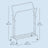 Clothing Rack - Metal - Black - Double-Rod with Wheels and Shelf