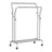 Double-Rail Clothes Rack - Heavy-Duty Metal - Black - Mobile with Shelf