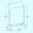 Clothing Rack - Metal - Black - Double-Rod with Wheels and Shelf