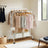 Clothing Rack - Metal - Black - Double-Rod with Wheels and Shelf
