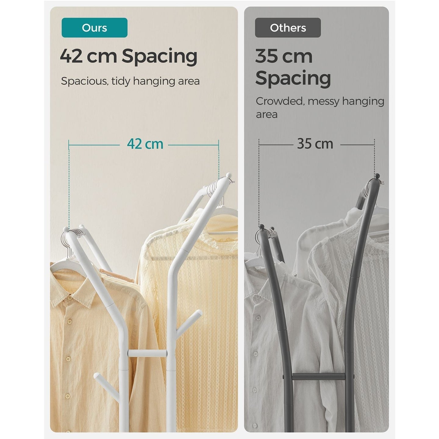 Clothes Rack - Metal - White - 103.5 cm Wide