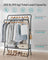 Double-Rod Clothes Rack - Heavy-Duty Metal - Ink Black - Portable with Storage Shelf and 6 Hooks
