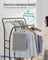 Double-Rod Clothes Rack - Heavy-Duty Metal - Ink Black - Portable with Storage Shelf and 6 Hooks