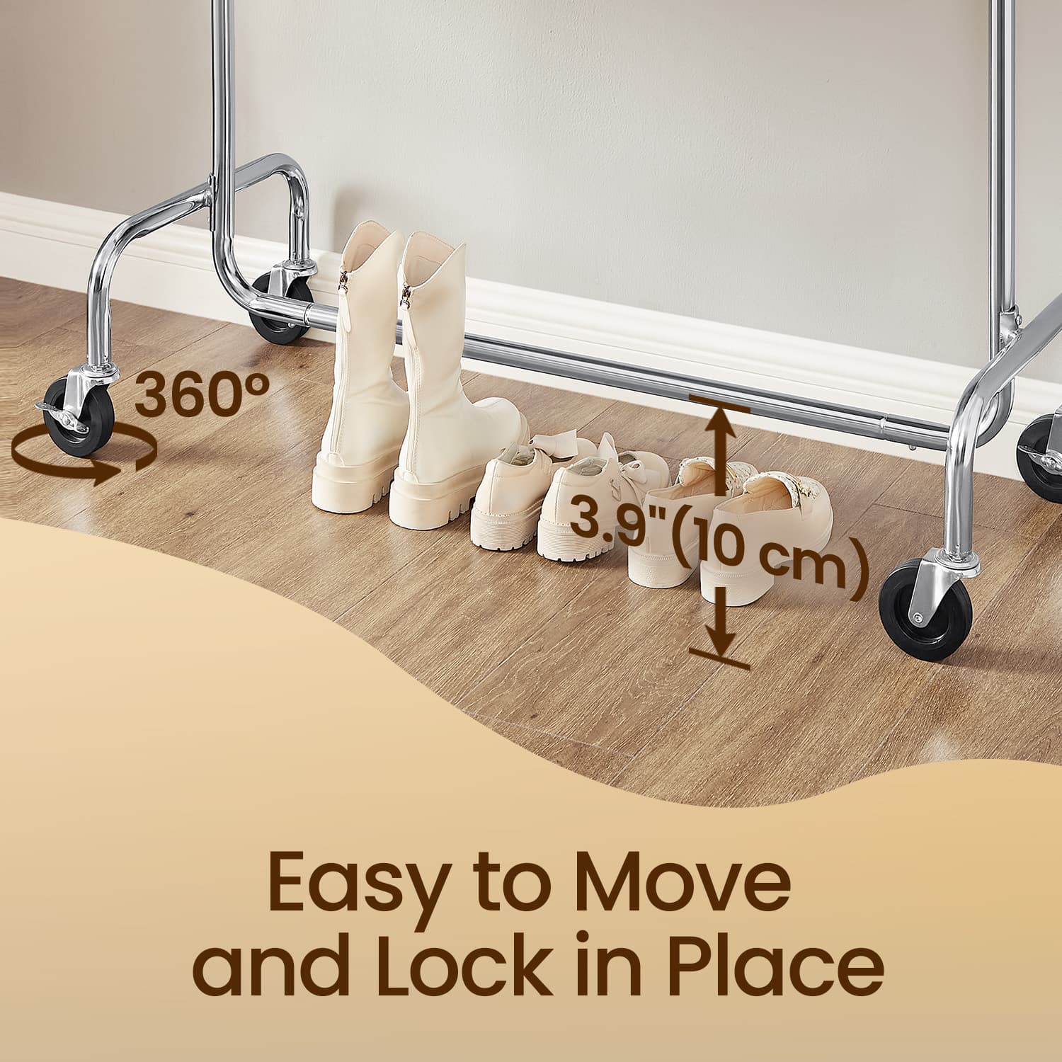 Heavy-Duty Clothes Rack - Metal - Chrome