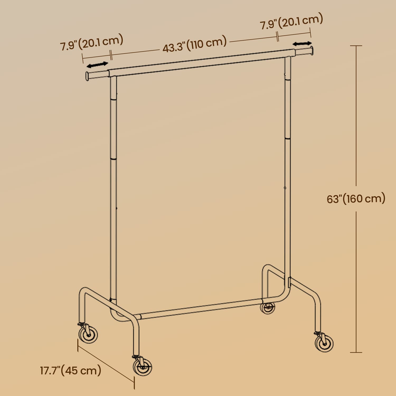 Heavy-Duty Clothes Rack - Metal - Chrome