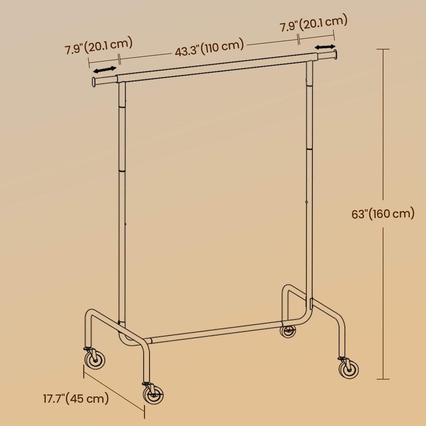 Heavy-Duty Clothes Rack - Metal - Chrome