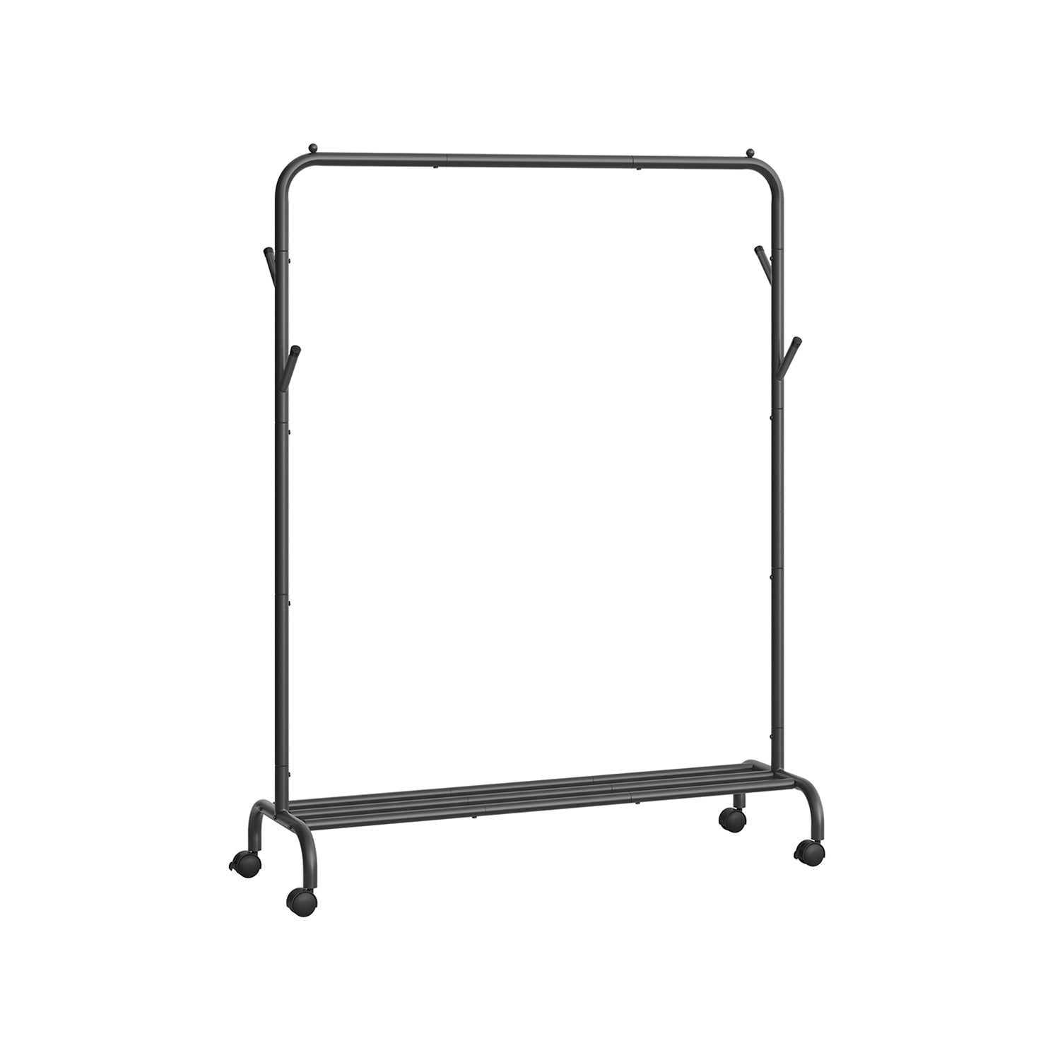 Clothes Rack - Heavy-Duty Metal - Ink Black - Extendable and Collapsible with Wheels