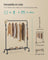 Clothes Rack - Heavy-Duty Metal - Ink Black - Extendable and Collapsible with Wheels