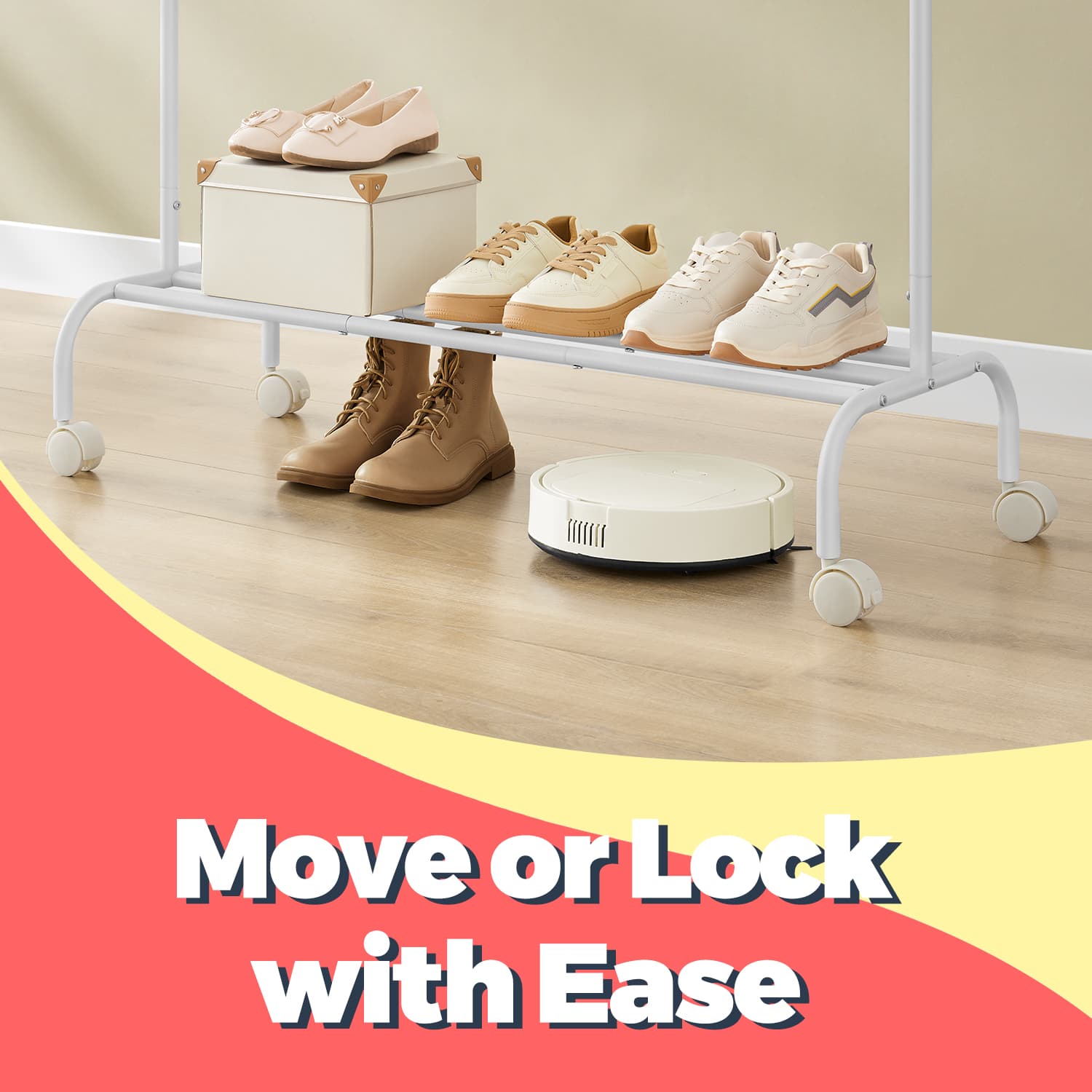 Clothes Rack - Metal - Silver - 100 kg Load Capacity