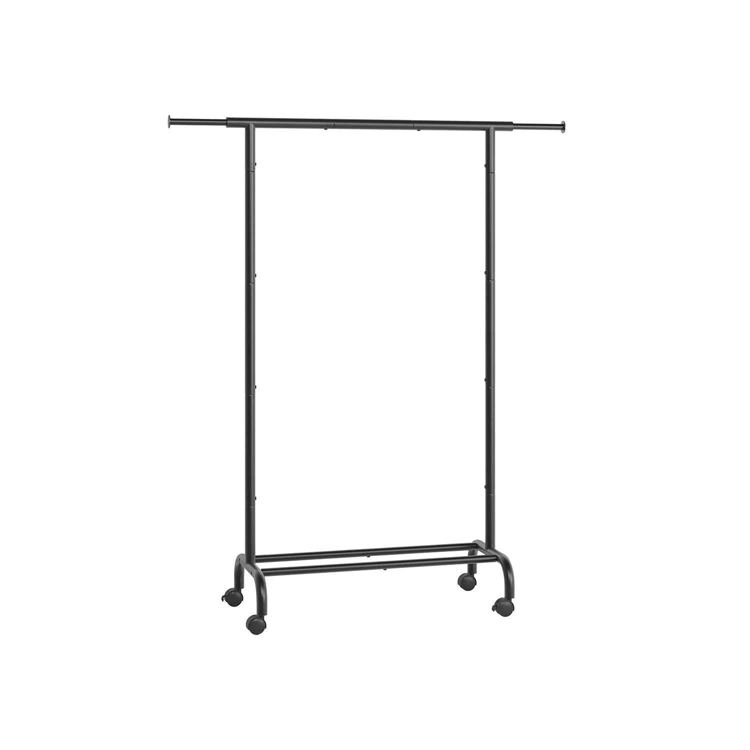 Clothes Rack - Metal - Ink Black - Extendable with Wheels