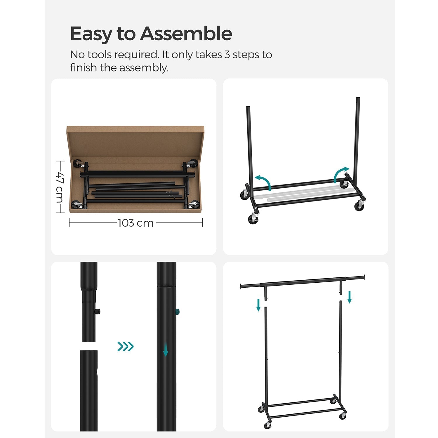 Heavy Duty Mobile Clothes Garment Rack - Chrome