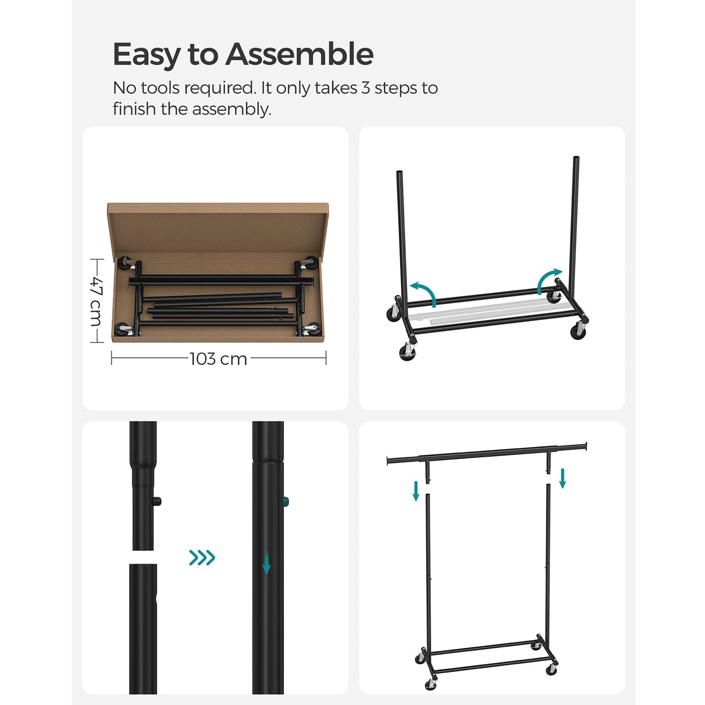 Heavy Duty Mobile Clothes Garment Rack - Chrome