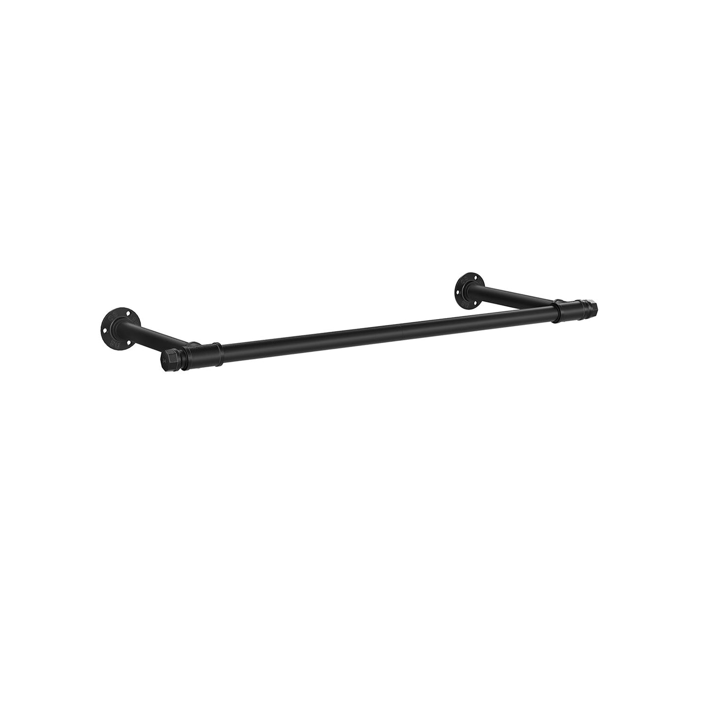 Wall-Mounted Clothes Rail - Steel - Black - 60 kg Load Capacity