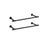 Set of 2 Wall-Mounted Clothes Rails - Steel - Black - 60 kg Load Capacity