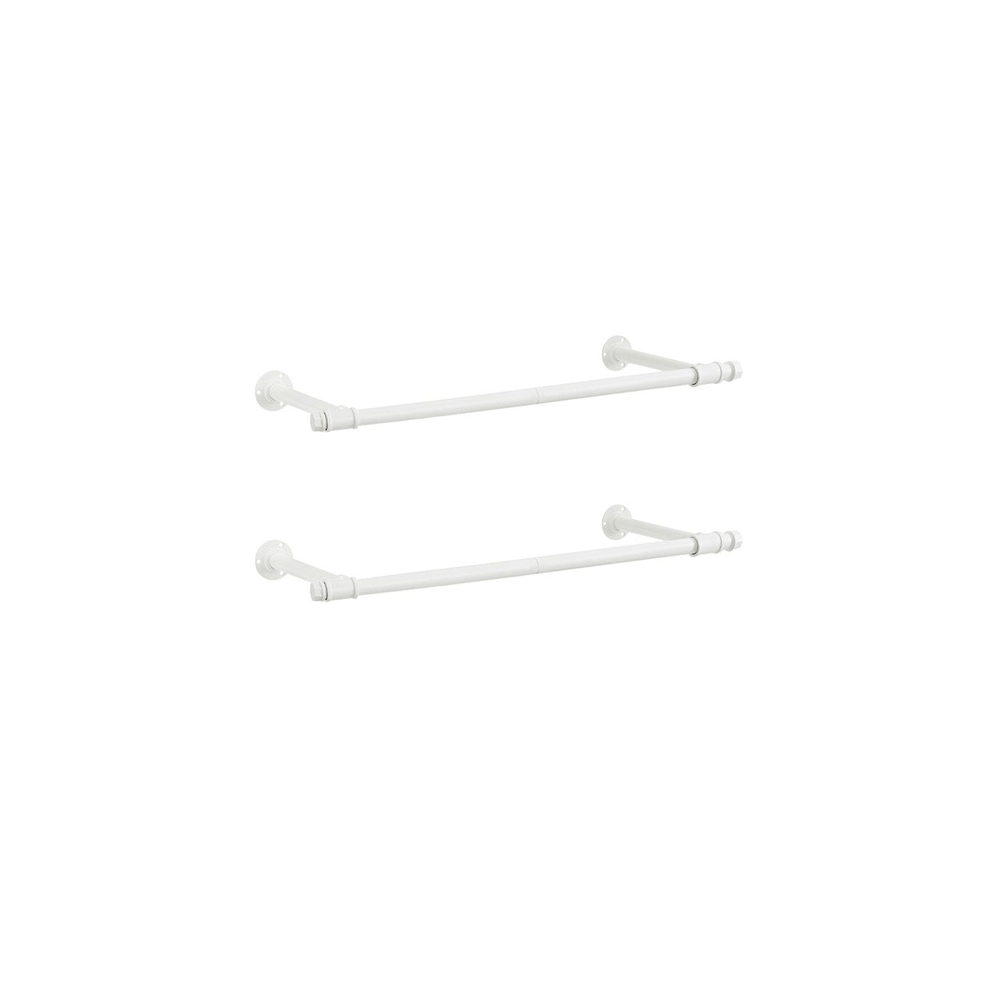 Set of 2 Wall-Mounted Clothes Rails - Steel - Cloud White