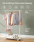 Portable Clothes Rack - Metal - Natural Beige - With Storage Shelf and Wheels