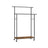 Double-Rod Clothes Rack - Metal - Rustic Brown - Portable with Storage Shelf