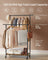 Double-Rod Clothes Rack - Metal - Rustic Brown - Portable with Storage Shelf
