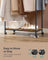 Double-Rod Clothes Rack - Metal - Rustic Brown - Portable with Storage Shelf