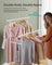 Double-Rod Clothes Rack - Metal - Cloud White - Portable with Storage Shelf
