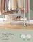 Double-Rod Clothes Rack - Metal - Cloud White - Portable with Storage Shelf
