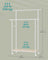 Double-Rod Clothes Rack - Metal - Cloud White - Portable with Storage Shelf