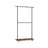 Portable Clothes Rack - Metal - Rustic Brown - Height-Adjustable with Storage Shelf and Wheels