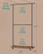 Portable Clothes Rack - Metal - Rustic Brown - Height-Adjustable with Storage Shelf and Wheels