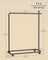 Portable Clothes Rack - Metal - Ink Black - Features 1 Clothes Hanging Rail and Matchstick-Shaped Hooks