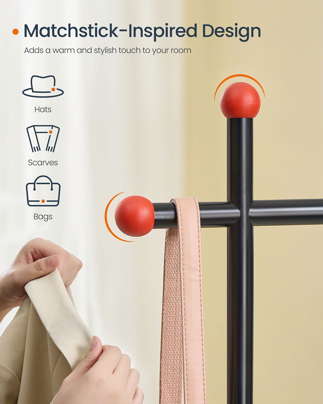 Portable Clothes Rail - Metal - Ink Black - Dual Hanging Rails with Fabric Shelf and Storage Bag