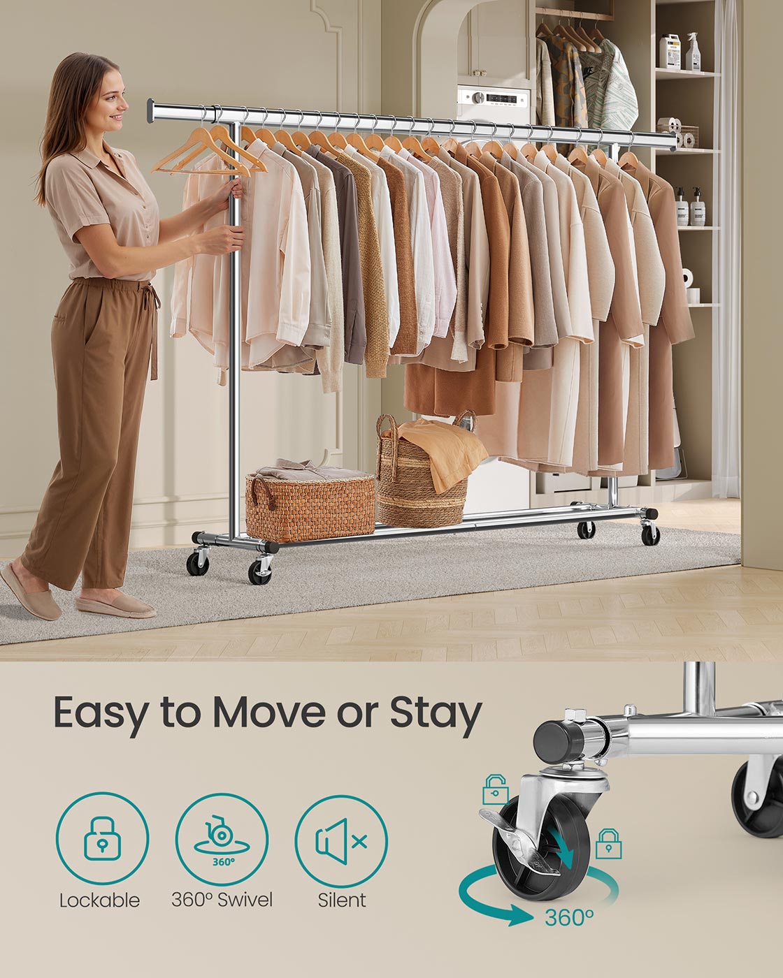 Clothes Rack - Silver - Chrome