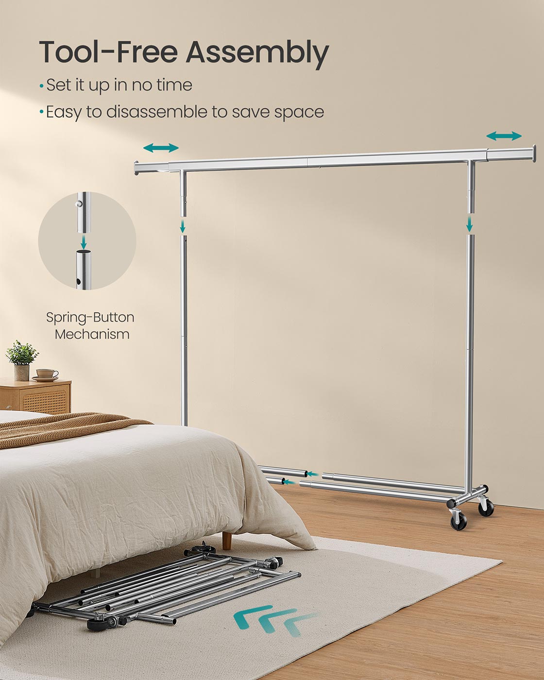 Clothes Rack - Silver - Chrome