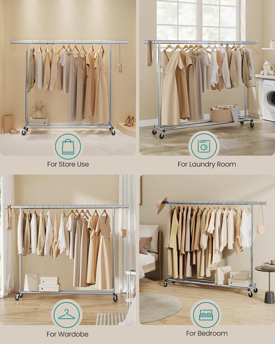 Clothes Rack - Silver - Chrome